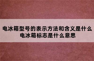 电冰箱型号的表示方法和含义是什么 电冰箱标志是什么意思